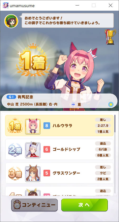 クラシック 有馬記念 結果