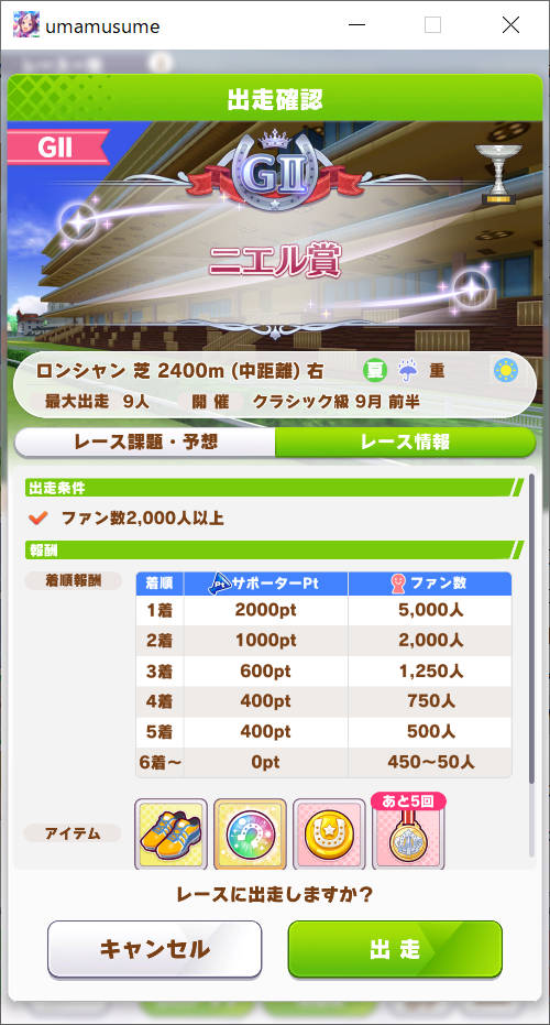 クラシック級 9月前半 ニエル賞