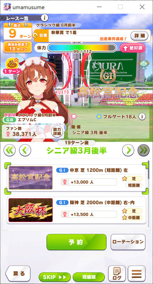 シニア級 3月後半