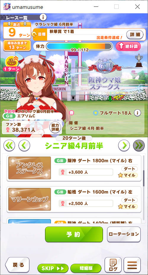 シニア級 4月前半