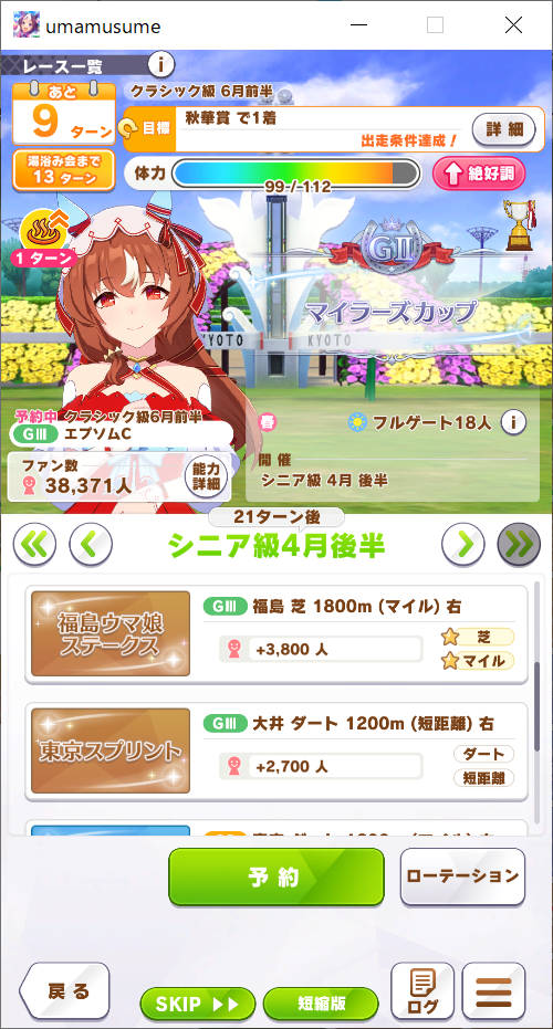 シニア級 4月後半